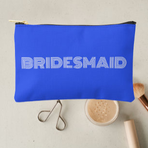 Pochette À Accessoires Royal Blue Modern Typographie Bridesmaid