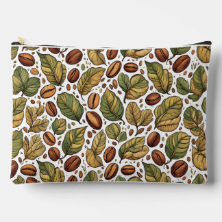 Pochette À Accessoires Rustic Coffee Bean & Leaf Pattern Print Cut Sew Ba