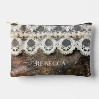 Rustique Occidental en cuir et dentelle antique Sm