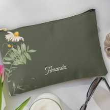Sage Green Daisy Floral Minimal