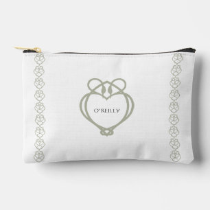 Pochette À Accessoires Sage Green Irish Celtic Swan Love Knot Nom de fami