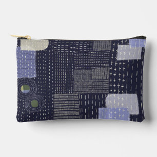 Pochette À Accessoires sashiko japonais coutures ressemblant à un motif
