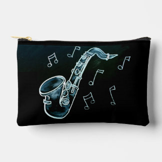 Pochette À Accessoires Saxophone et notes de musique