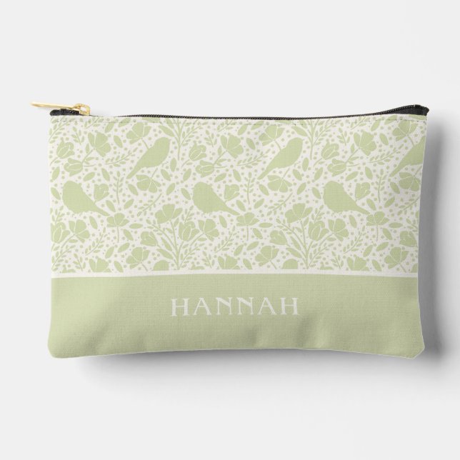 Pochette À Accessoires Serene Birds & Florals Monogrammé (Recto)