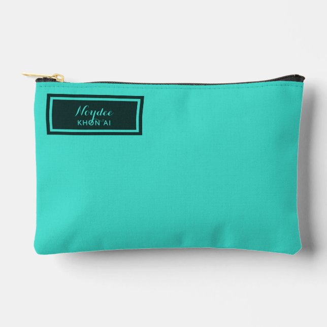 Pochette À Accessoires Serious Classic Minimal Simple Turquoise (Recto)