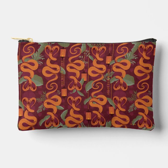 Pochette À Accessoires Serpent Luxe Motif - Le Lotus Blanc (Recto)