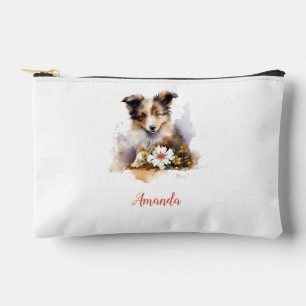 Pochette À Accessoires Shetland Sheepdog Chiot Pet Aquarelle