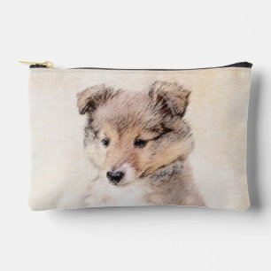 Pochette À Accessoires Shetland Sheepdog Puppy Peinture Sheltie Chien Art