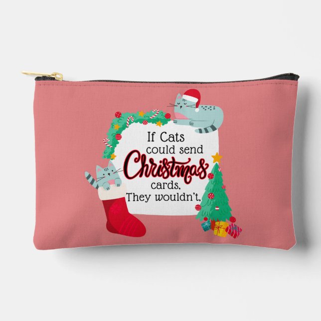 Pochette À Accessoires Si les chats envoyaient des cartes de Noël, ils ne (Recto)