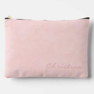 Pochette À Accessoires Signature Quartz Rose sur Rose Clair Moucheté