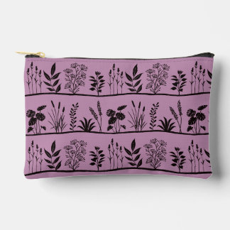 Pochette À Accessoires Silhouette Botanique Minimaliste Noir de Prairie É