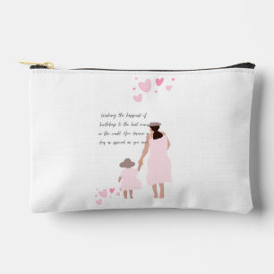 Pochette À Accessoires Silhouette de cœur rose de mère et fille