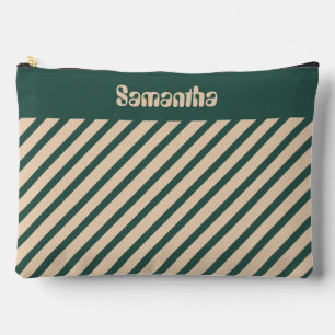 Pochette À Accessoires Simple et moderne Grilles de croix beige vert