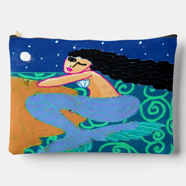 Pochette À Accessoires Sirène au clair de lune Art Abstrait (Recto)