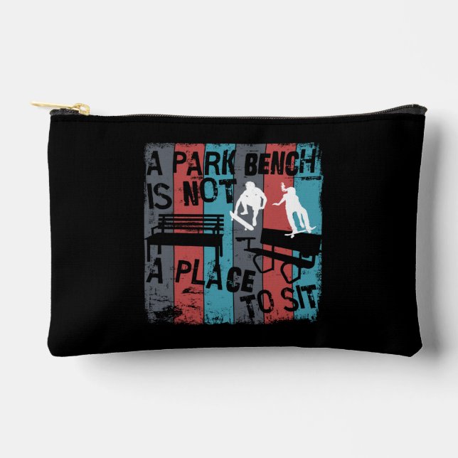 Pochette À Accessoires Skateboard - Skateboard Funny Park Bench (Recto)