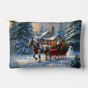 Pochette À Accessoires Sleigh Père Noël à cheval de Noël