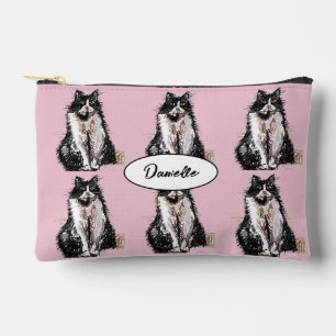 Pochette À Accessoires Smoking rose Tuxedo noir et blanc Chat Chats Fille
