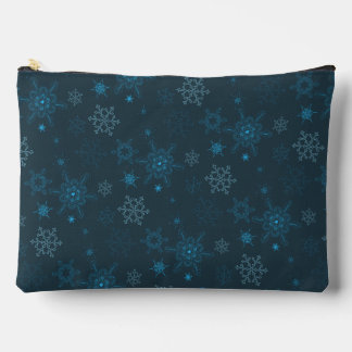 Pochette À Accessoires Snowflake hiver bleu sans couture motif