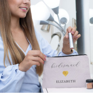 Pochette À Accessoires Soirée de mariage minimaliste Gold Heart