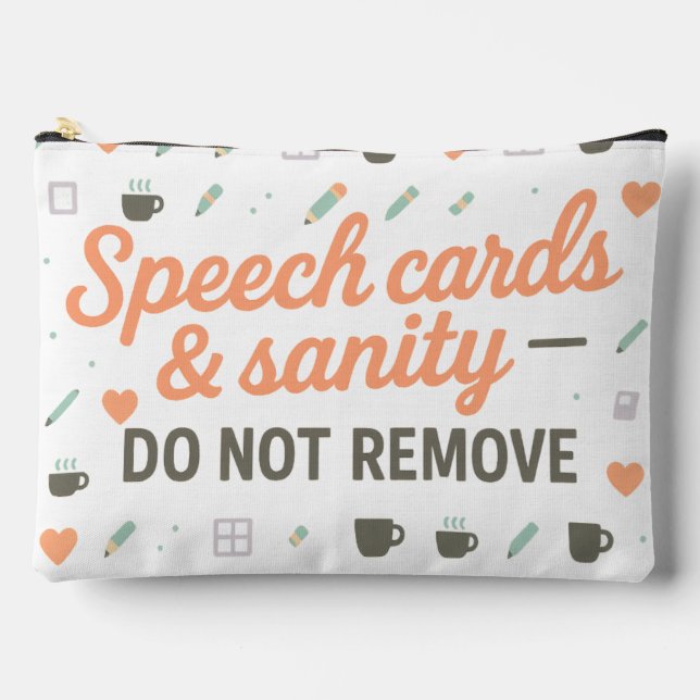 Pochette À Accessoires Speech Cards & Sanity | Inclusion Therapy (Recto)