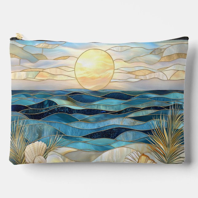 Pochette À Accessoires Stained Glass Ocean Sunset Accessory Pouch (Recto)