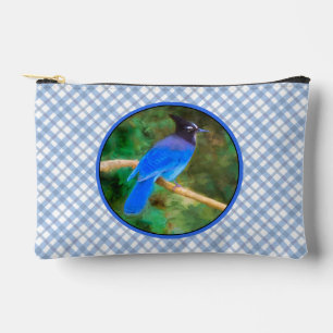 Pochette À Accessoires Steller's Jay Painting Original Wild Bird Art