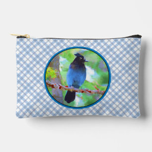 Pochette À Accessoires Steller's Jay Painting Original Wild Bird Art