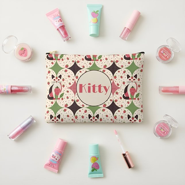 Pochette À Accessoires Strawberry Kitty (Créateur téléchargé)