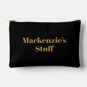 Pochette À Accessoires Style Bold Gold Typographie noir