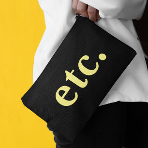 Pochette À Accessoires Style Bold Yellow Typographie noir maquillage