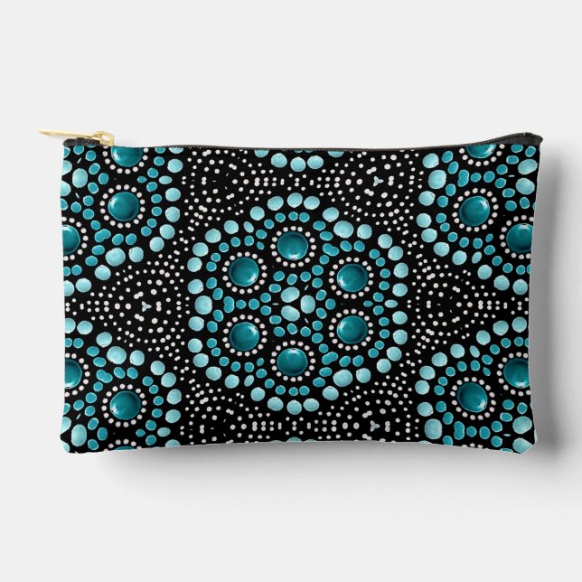 Pochette À Accessoires Style Chic tendance moderne Girly Turquoise Dot Ar (Recto)