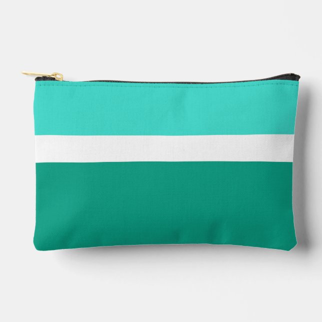 Pochette À Accessoires Style de bloc de couleur Turquoise blanc turquoise (Recto)