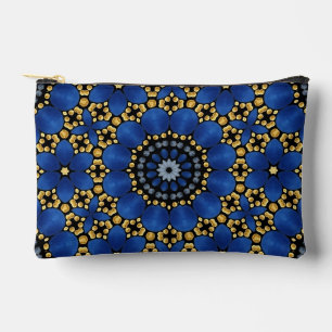 Pochette À Accessoires Style Girly Blue & Gold Dot Art Mandala Motif