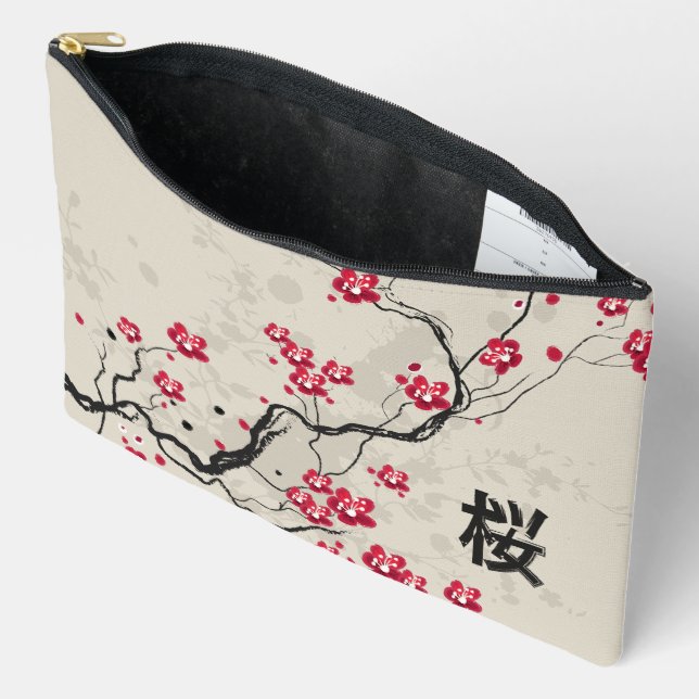 Pochette À Accessoires Style oriental Sakura Cherry Blossom Art (Ouvrir)