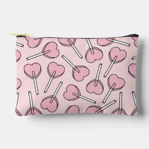 Pochette À Accessoires Sucettes roses, sucettes en forme de cœur, motif d