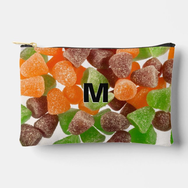 Pochette À Accessoires Sucre de gomme rouge orange saupoudré Monogramme (Recto)