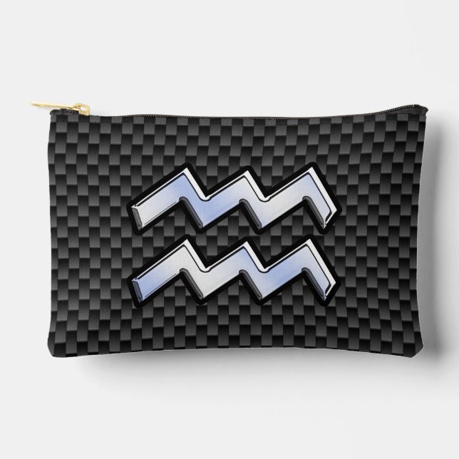 Pochette À Accessoires Symbole Zodiaque Aquarius moderne Style fibre de c (Recto)