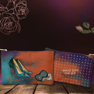 Pochette À Accessoires talons hauts Art déco colorés