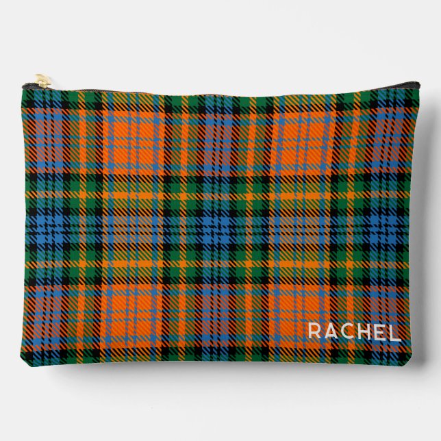 Pochette À Accessoires Tartan Clan Murray Plaid Bleu Orange Vert Personna (Recto)