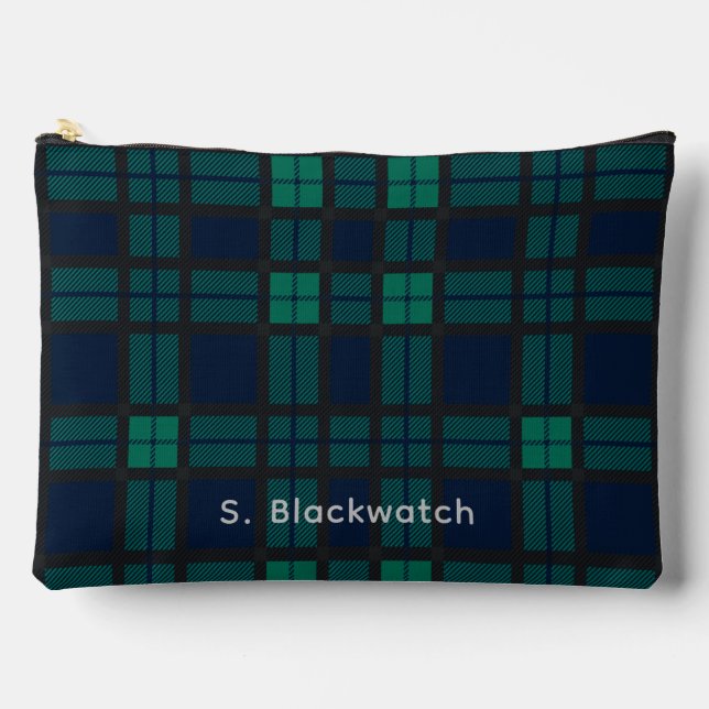 Pochette À Accessoires Tartan Clan Plaid Blackwatch Tartan Personnalisé (Recto)