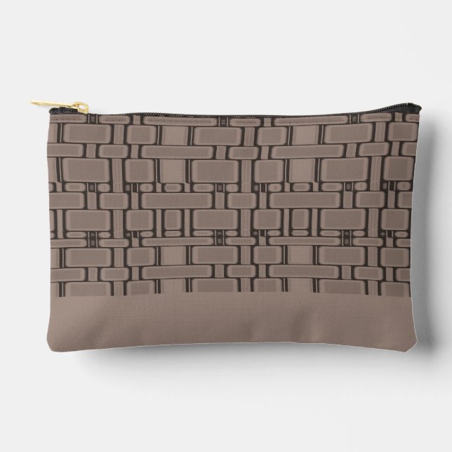 Pochette À Accessoires Taupe neutre Motif rectangle (Recto)