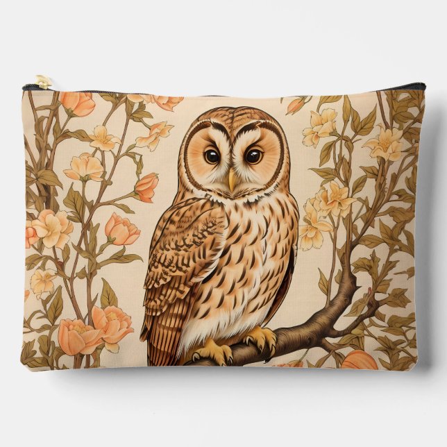Pochette À Accessoires Tawny Owl Peach Blossoms William Morris Inspired (Recto)