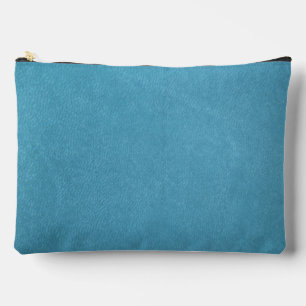 Pochette À Accessoires Teal Colored Leather Effect Print Cut