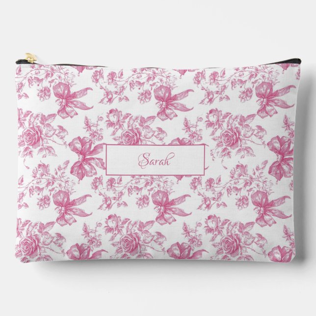 Pochette À Accessoires Thé aux fleurs sauvages roses Baby Shower (Recto)