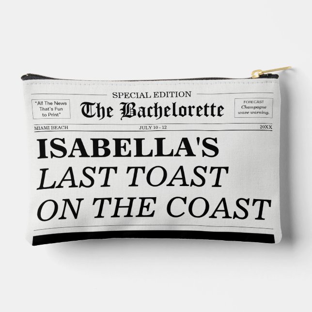 Pochette À Accessoires The Bachelorette Newspaper Last Toast On The Coast (Verso)