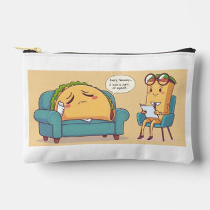 Pochette À Accessoires Thérapie Mardi Taco - Drôle Drôle Cartoon Food Art