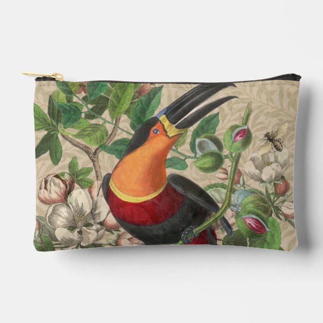 Pochette À Accessoires Toucan Jungle Tropical Bird Belle antique (Recto)
