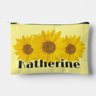 Pochette À Accessoires Tournesols jaunes personnalisés