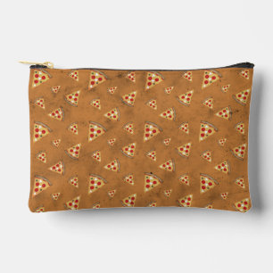 Pochette À Accessoires tranches de pizza cool vintage brun motif