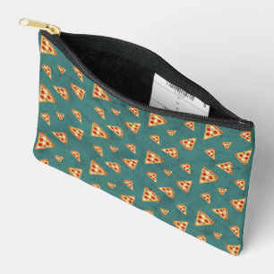 Pochette À Accessoires tranches de pizza cool vintage motif vert turquois